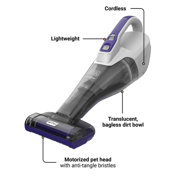 Black Decker Dustbuster® QuickClean™ Cordless Pet Hand Vacuum With Motorized Upholstery Brush