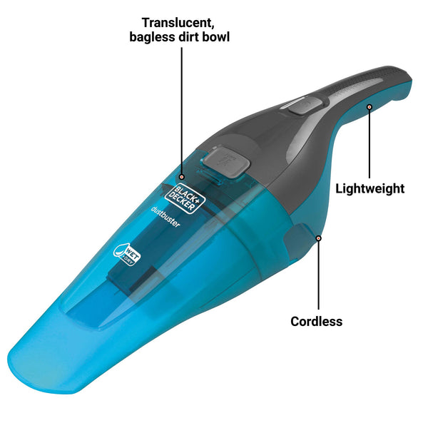 Black Decker Dustbuster® QuickClean™ Cordless Wet/Dry Handheld Vacuum Turquoise