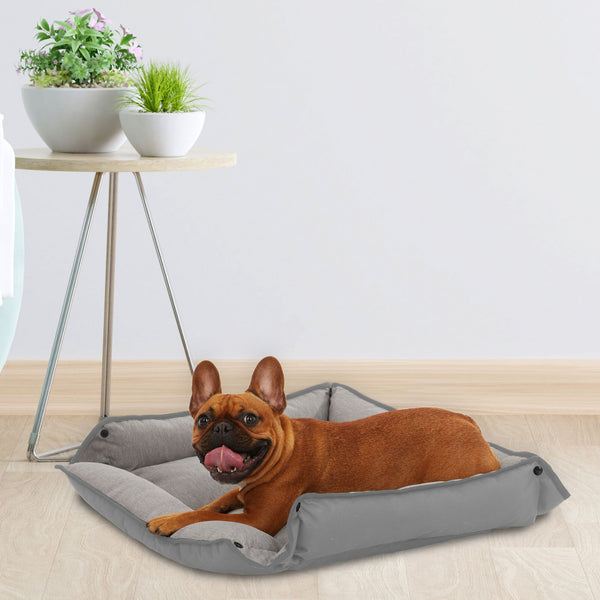 black decker Four Way Pet Bed for Large Dogs 28X24X3 In Grey