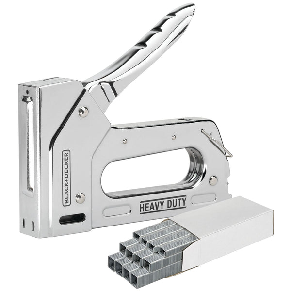 Black Decker Heavy-Duty Stapler Kit With Handle Lock 672 Staples