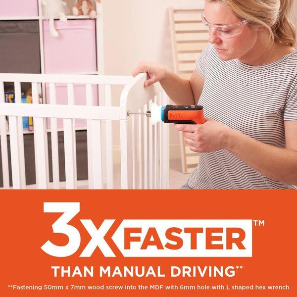 Black Decker HEXDRIVER Cordless Furniture Assembly Tool / Screwdriver