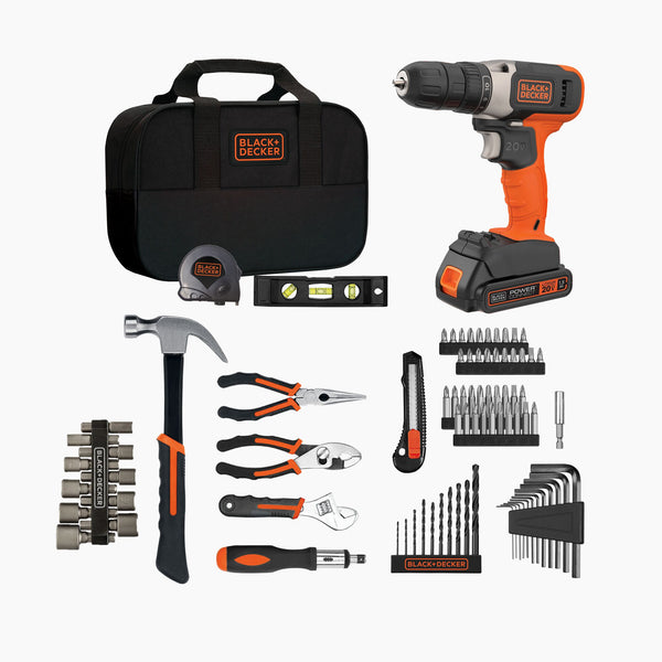 Black Decker Home Tool Kit With 20V MAX* Drill/Driver 83-Piece
