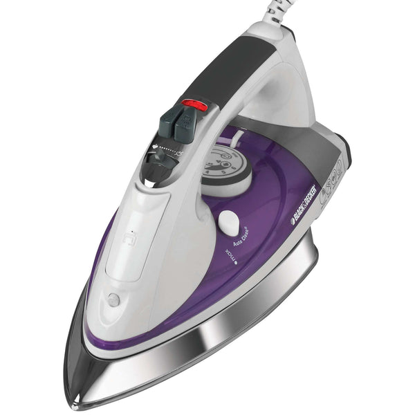 black decker Iron with Extra Large Soleplate; 13.2" x 16.3" x 7"; Purple