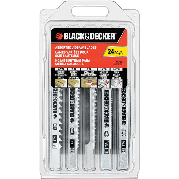 black decker Jigsaw Blades Set Assorted Wood And Metal 24-Pack