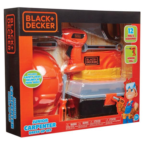 Black Decker Junior 12 Pc. Carpenter Dress-Up Set With Toy Tools