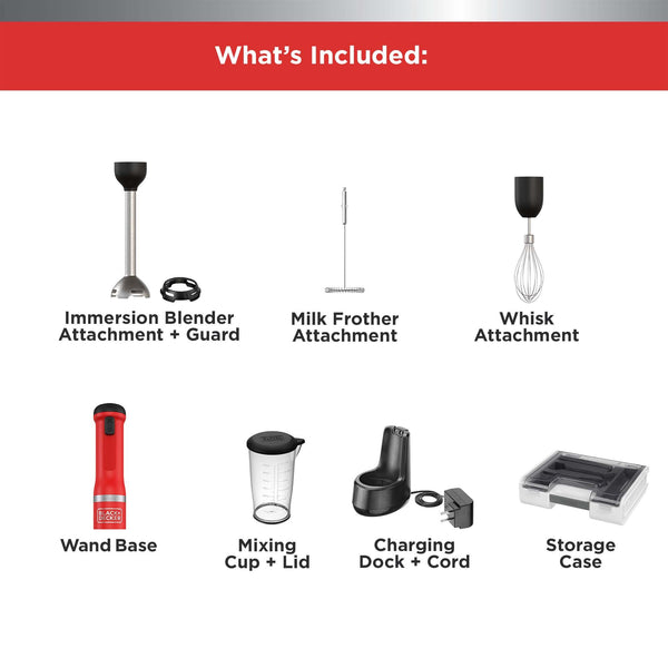 Black Decker Kitchen Wand™ Cordless 3in1 Kitchen Multi-tool Red