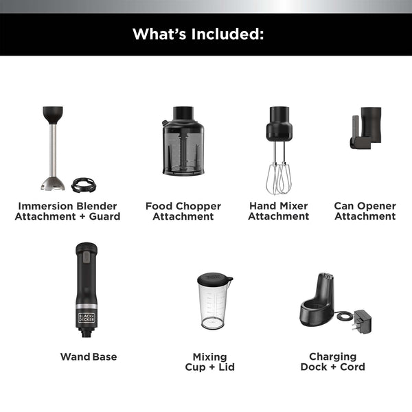 Black Decker Kitchen Wand™ Cordless 4in1 Kitchen Multi-tool Black