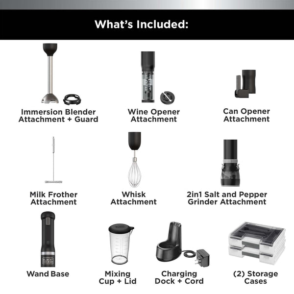 Black Decker Kitchen Wand™ Cordless 6in1 Kitchen Multi-tool Black