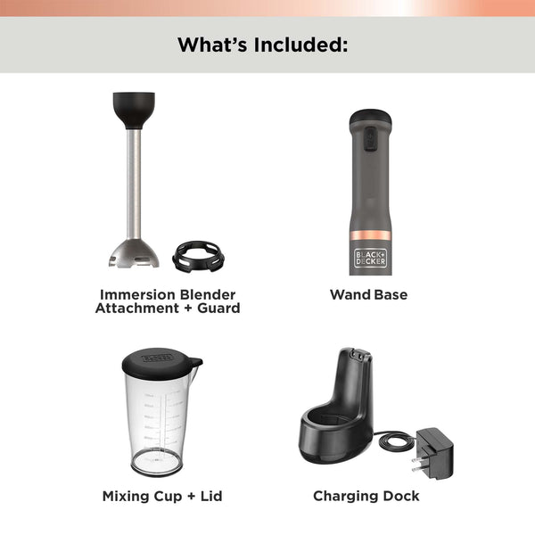 Black Decker Kitchen Wand™ Cordless Immersion Blender Grey