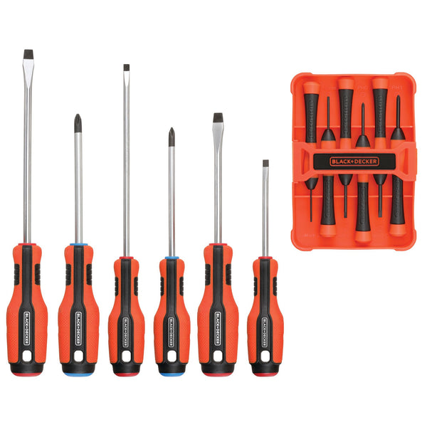 Black Decker Magnetic Color-Coded Screwdriver Set 12-Piece