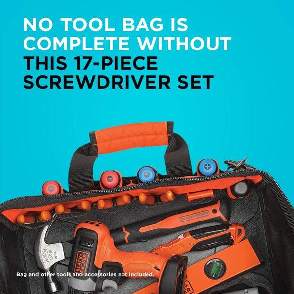 Black Decker Magnetic Color-Coded Screwdriver Set 17-Piece