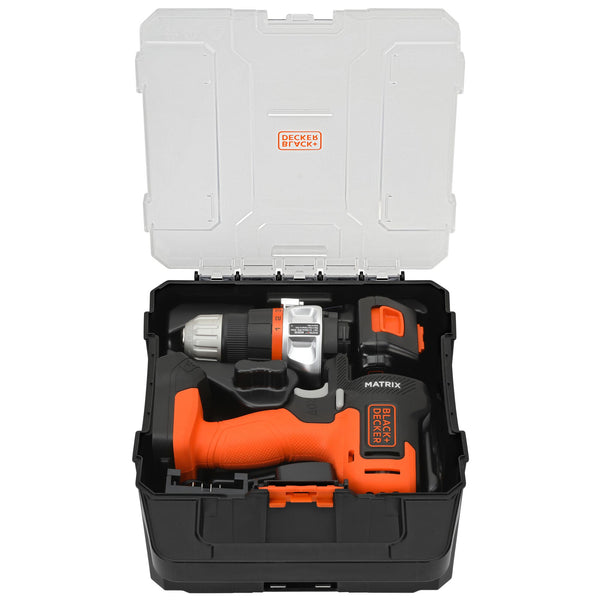 Black Decker MATRIX™ 20V MAX* Drill Kit Includes Sander Attachment Storage Case Battery And Charger
