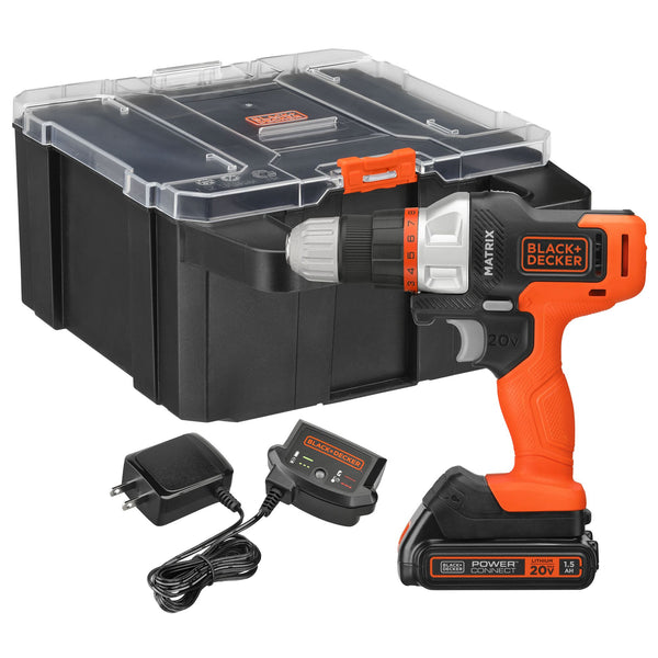 Black Decker MATRIX™ 20V MAX* Drill Kit With Storage Case