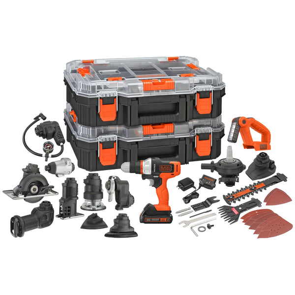 black decker MATRIX™ 20V MAX* Power Tool Kit Includes Cordless Drill 12 Attachments and Storage Case