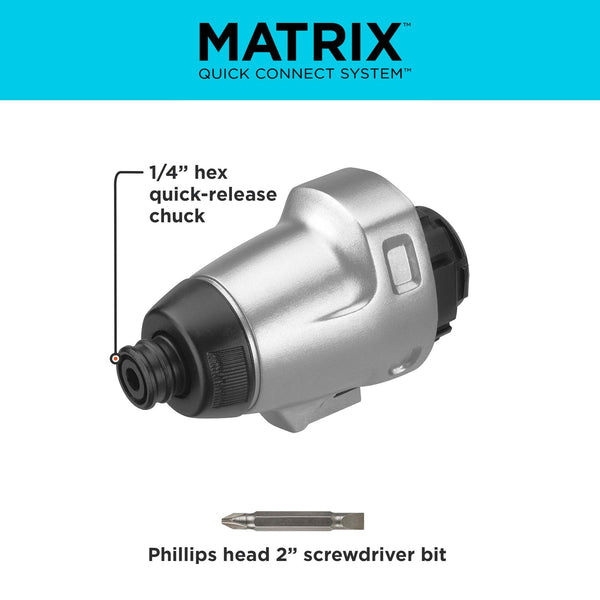 Black Decker MATRIX™ Impact Multi-Tool Attachment With Storage Case