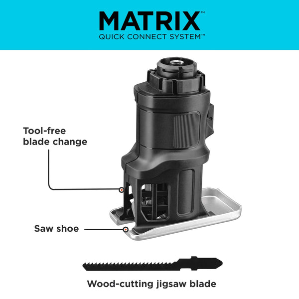 Black Decker MATRIX™ Jig Saw Multi-Tool Attachment With Storage Case
