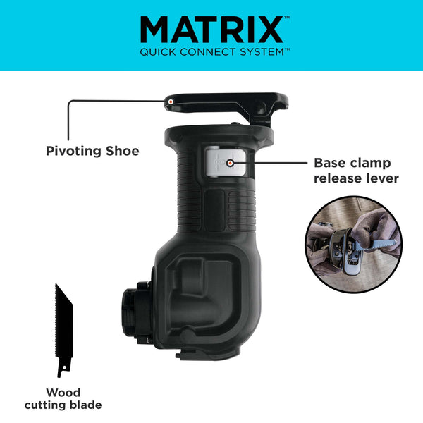 Black Decker MATRIX™ Reciprocating Saw Multi-Tool Attachment With Storage Case