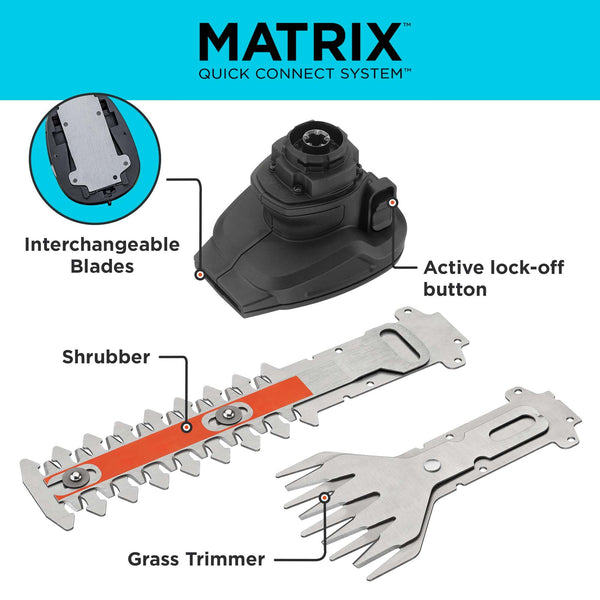 Black Decker MATRIX™ Shear Shrubber Attachment With Storage Case