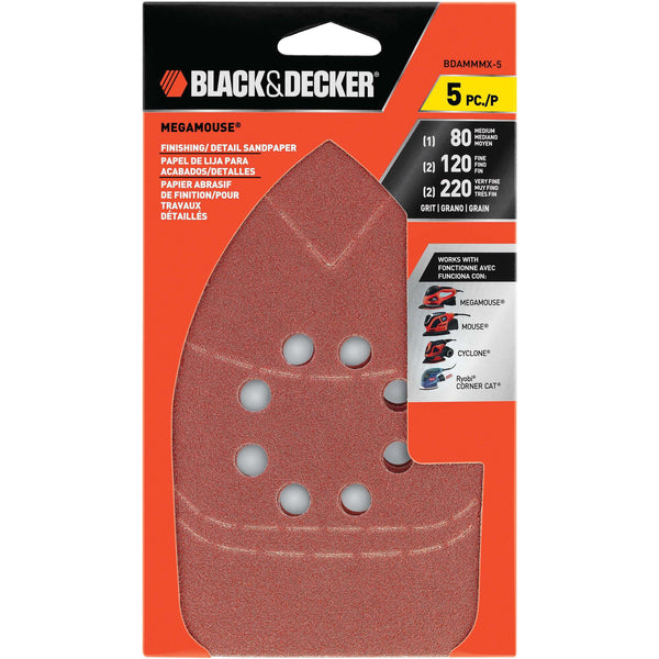 Black Decker Mega MOUSE™ Assorted Sandpaper 5-Pack