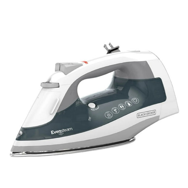 black decker One Step Steam Iron with EvenSteam Stainless Steel Soleplates and SmartSteam Control; Grey