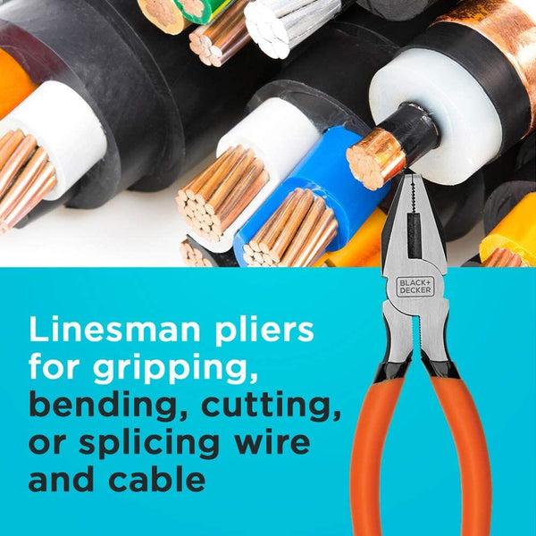Black Decker Plier Set 4-Piece 8 In. 7 In. Two 6 In. With Comfort Grip