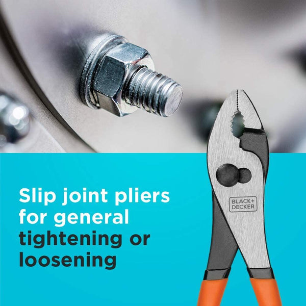 Black Decker Plier Set 4-Piece 8 In. 7 In. Two 6 In. With Comfort Grip