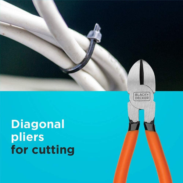 Black Decker Plier Set 4-Piece 8 In. 7 In. Two 6 In. With Comfort Grip