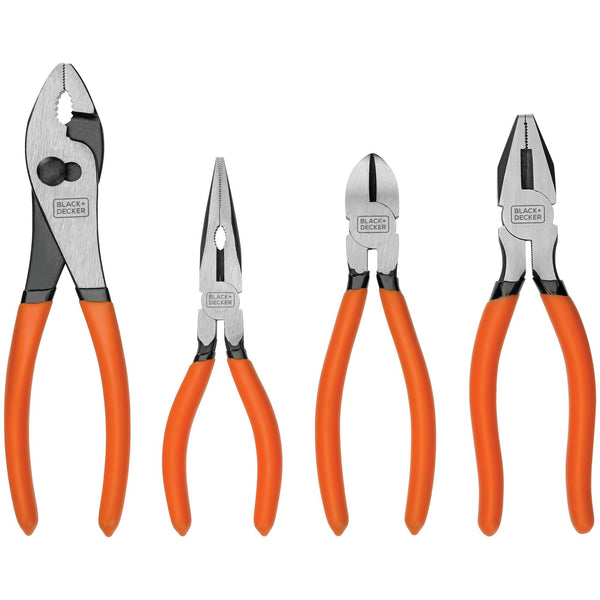 black decker Plier Set 4-Piece 8 in. 7 in. two 6 in. With Comfort Grip