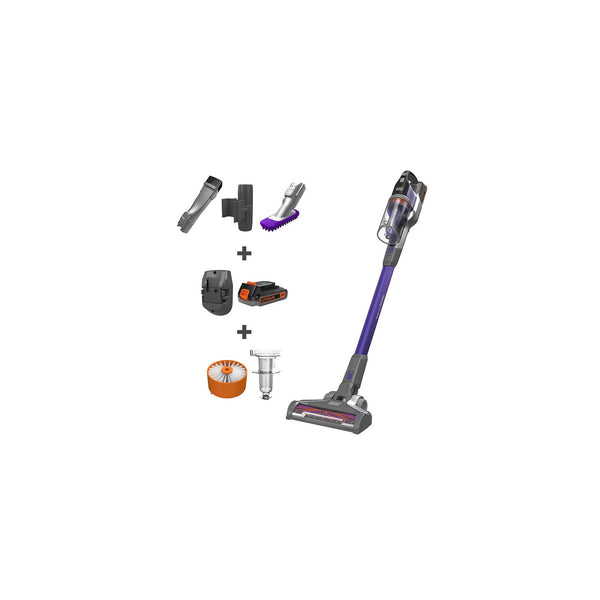 Black Decker POWERSERIES™ Extreme™ Cordless Pet Hair Stick Vacuum Cleaner Purple