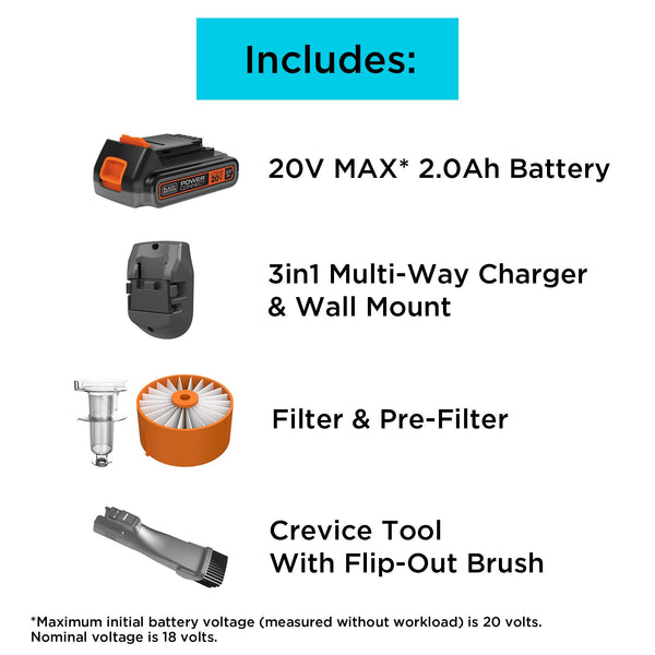 Black Decker POWERSERIES™ Extreme™ Cordless Stick Vacuum Cleaner