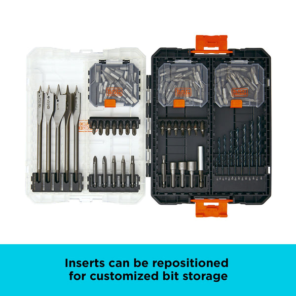 Black Decker Screwdriver Bit Set And Drill Bit Set 130-Piece