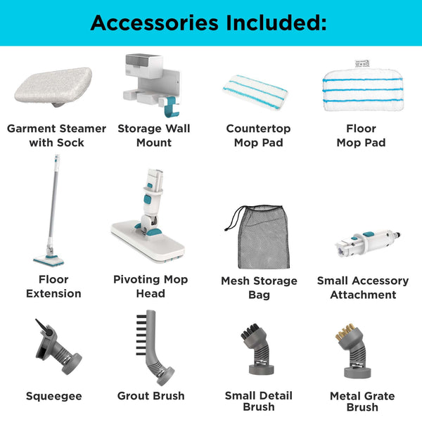 Black Decker SteamMop™ Multipurpose Steam Cleaning System With 7 Attachments + Storage Wall Mount