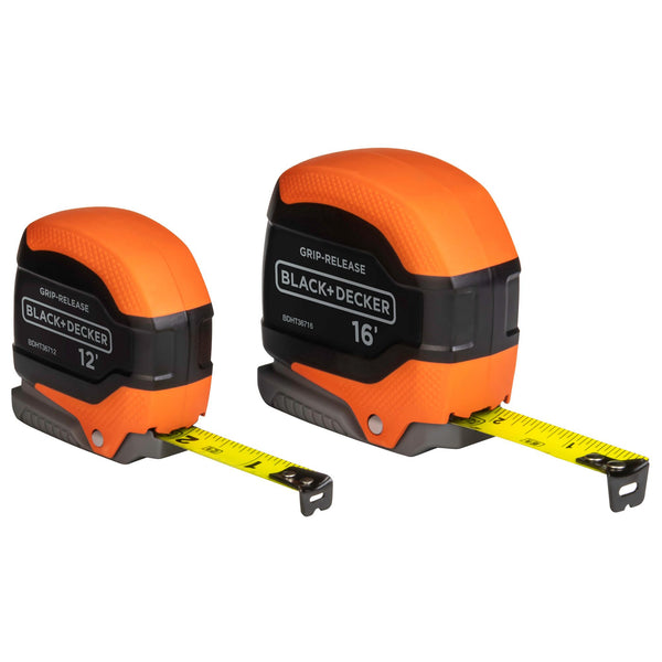 black decker Tape Measure Bundle Grip Release Self Lock 12-Foot & 16-Foot 2-Pack