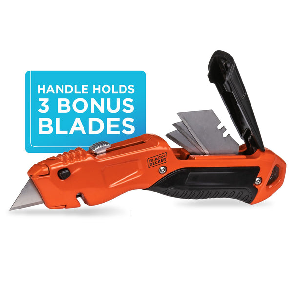 Black Decker Utility Knife Retractable Quick Change Blade 2-Pack