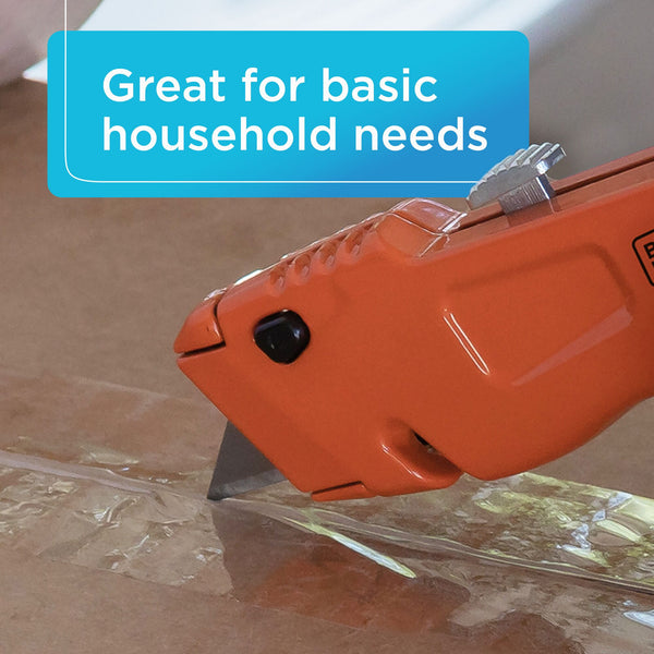 Black Decker Utility Knife Retractable Quick Change Blade 2-Pack