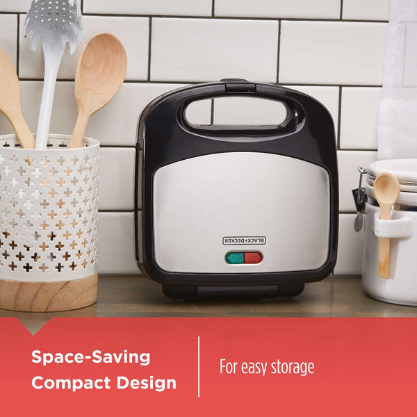 Black Decker Waffle Maker Grill Or Sandwich Maker With Stainless Steel Accents