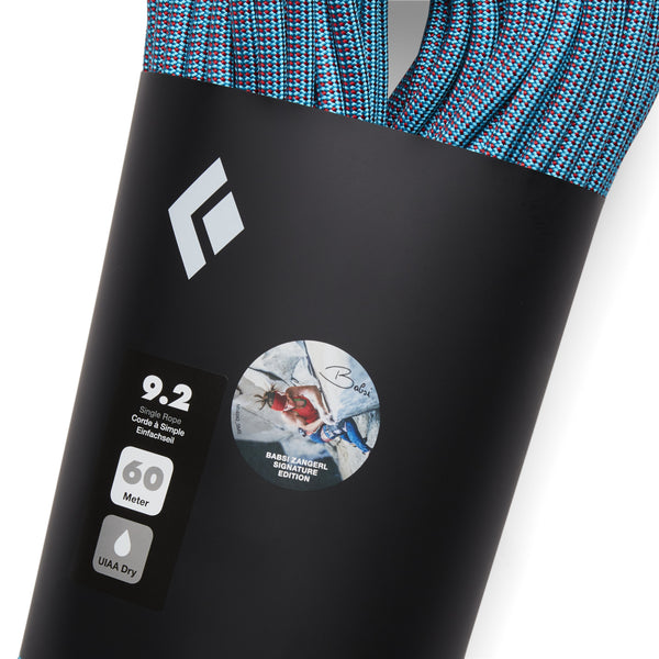 Black Diamond 9.2 Dry Climbing Rope - Babsi Edition Blue-Red