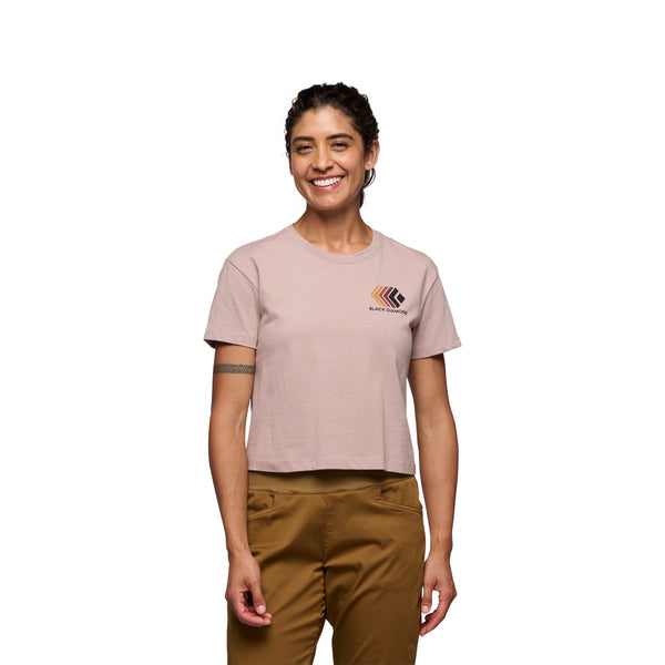 black diamond Women's Faded Crop Tee Pale Mauve