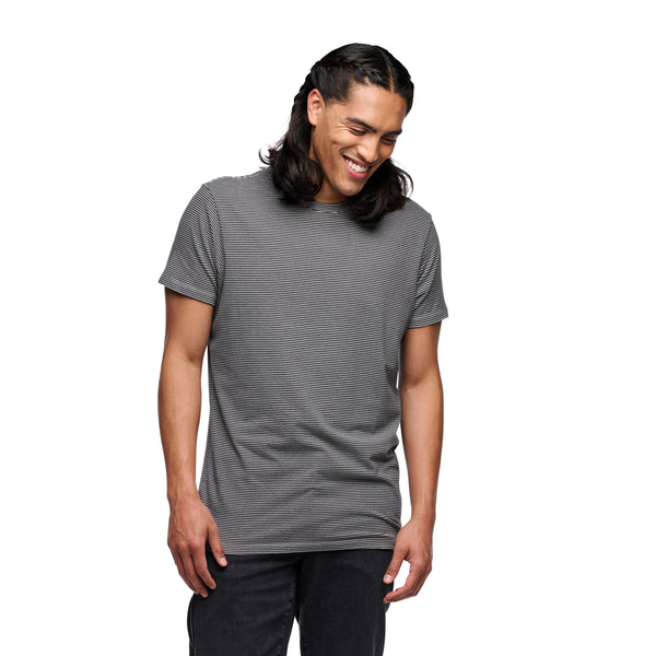 black diamond Men's BD Stripe Tee Charcoal-Off White