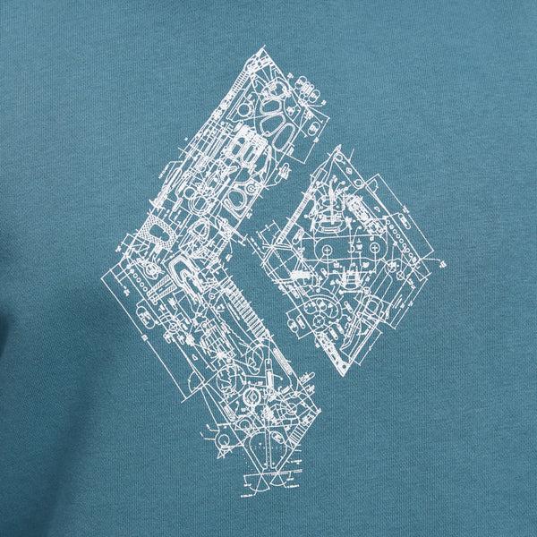 Black Diamond Men's Engineered Diamond Pullover Hoody Creek Blue