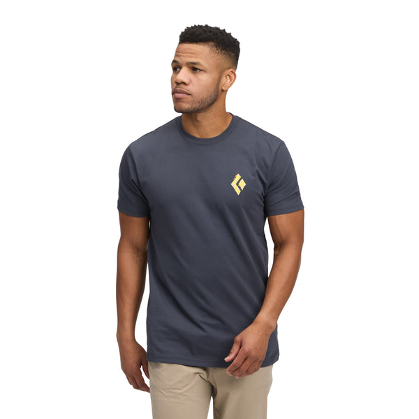 black diamond Men's Shredded Short Sleeve Tee Charcoal