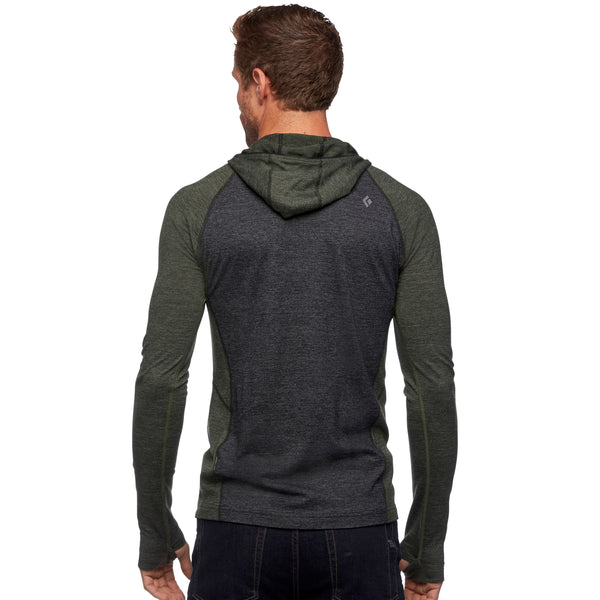 Black Diamond Men's Solution 150 Merino Baselayer Crew Half Zip Hoody Black-Cypress