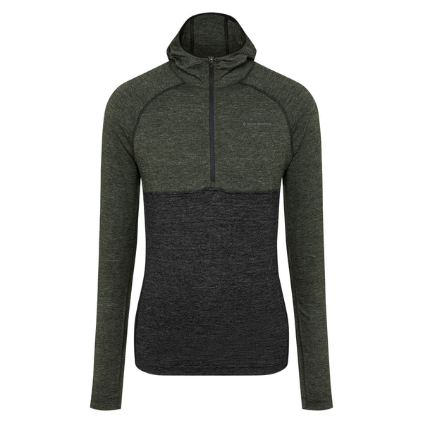Black Diamond Men's Solution 150 Merino Baselayer Crew Half Zip Hoody Black-Cypress
