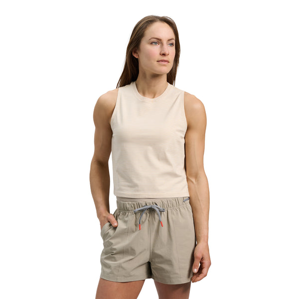 black diamond Women's BD Stripe Tank White Oak-Off White
