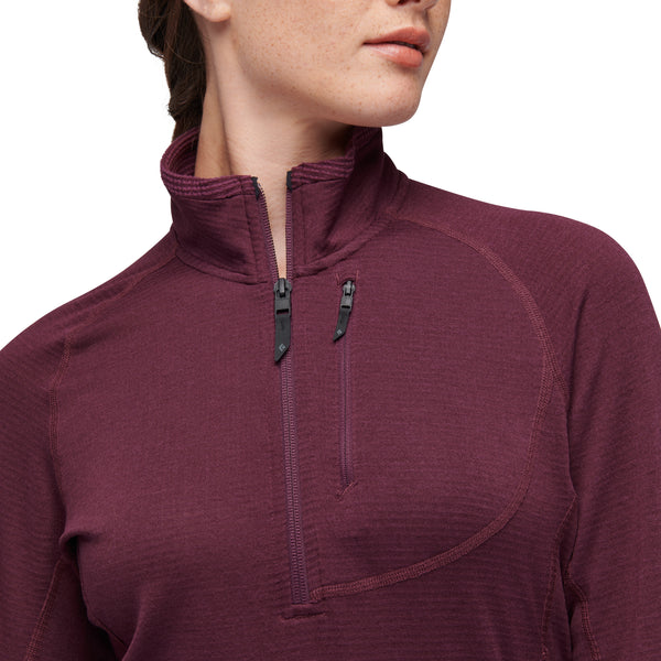 Black Diamond Women's Coefficient LT Quarter Zip Pullover Blackberry
