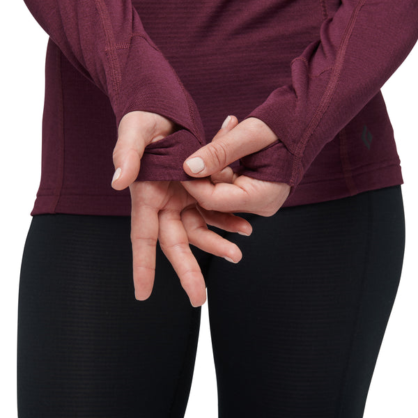 Black Diamond Women's Coefficient LT Quarter Zip Pullover Blackberry