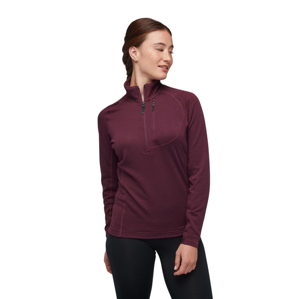 black diamond Women's Coefficient LT Quarter Zip Pullover Blackberry