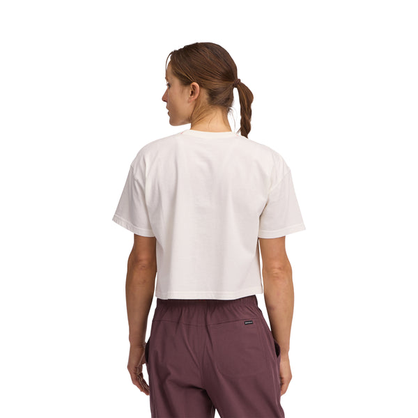 Black Diamond Women's Diamond Crop Short Sleeve Tee Off White