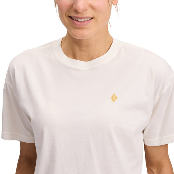 Black Diamond Women's Diamond Crop Short Sleeve Tee Off White
