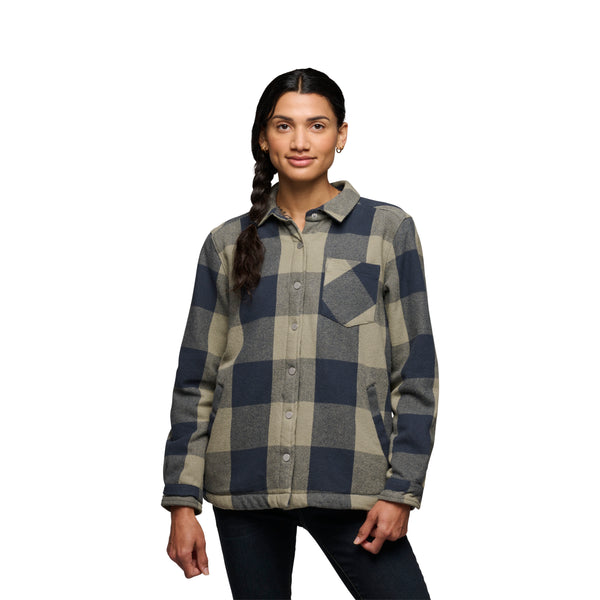 black diamond Women's Project Lined Flannel Charcoal-Pine Smoke